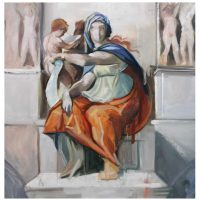 Study on Michelangelo,oil on canvas,50x50cm
